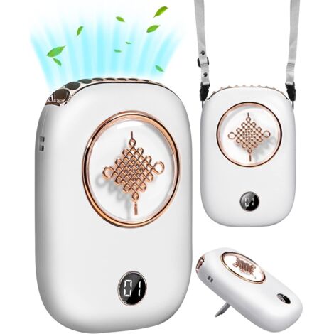 Mini ventilateur portable rechargeable personnel, 3 vitesses avec affichage LED de la batterie et cordon