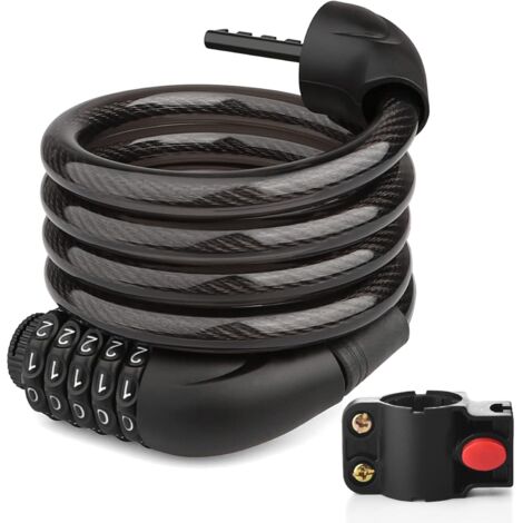 Cadenas à Vélo Chaînes, Extérieur Antivol Cadenas à Vélo Chaînes con vélo Titulaire, 5 Digit Combinaison, Vélo Câble Antivol(125cm)
