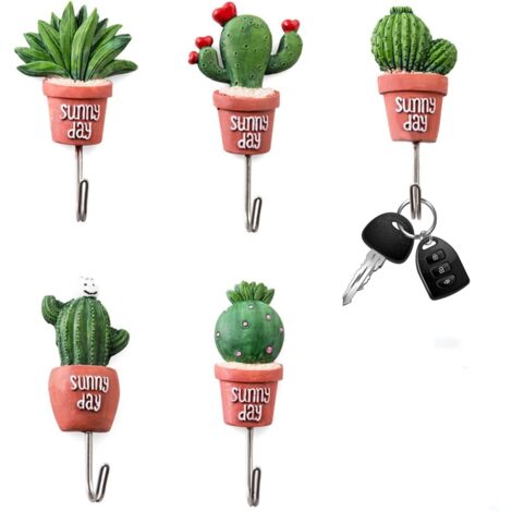 5 crochets pour pots de fleurs, crochets pour cuisine, salle de bain, chambre, cintre, crochet auto-adhésif peut être réutilisé