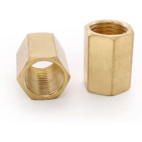 2 Pièces Connecteur Pneumatique, 1/4" Manchon Laiton, Hexagone Interne de 21 mm de Long Connecteur D'air, Peut Etre Utilisé pour le Raccordement D'outils Pneumatiques-JUSCH
