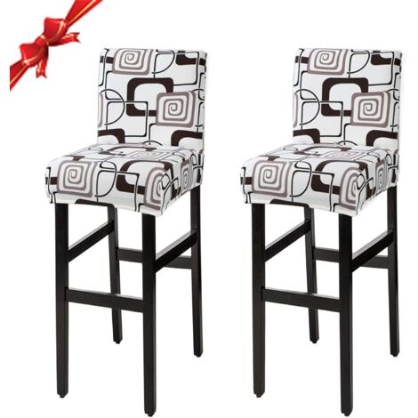 Housse de Chaise, Housse de Chaise de Salle à Manger de Bar Lavable Universel, Housses De Tabouret De Bar avec Dossier, Revêtement de Chaise(Lot de 2) (1/5)