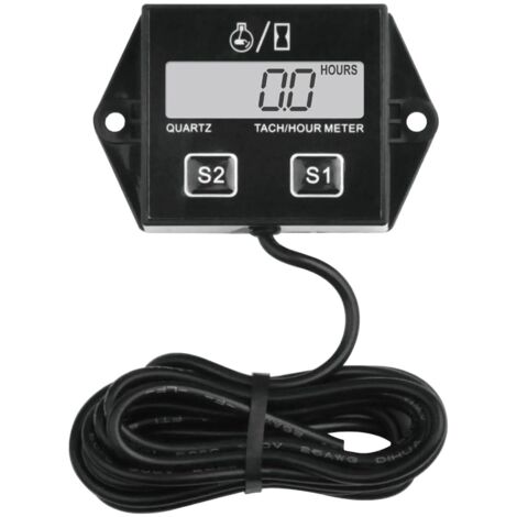 Digital Compteur Heure Tachymètre,Batterie Remplaçable RPM Mètre Pour Scooter Pelouse Tracteur Dirt Bike Générateur