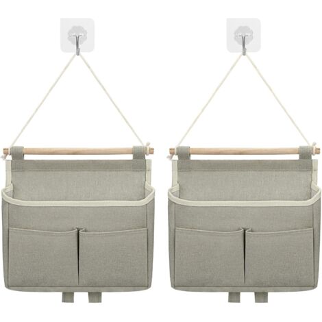 Sac De Rangement Mural, 2pcs Sac à Suspendre Organisateur De Poche (Gris)