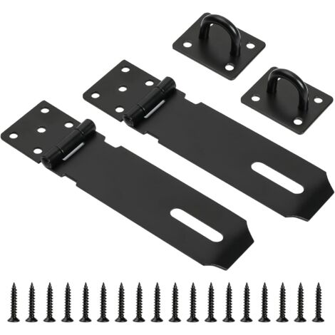 Lot de 2 loquets et agrafes pour porte de hangar, cadenas robuste, 12,7 cm