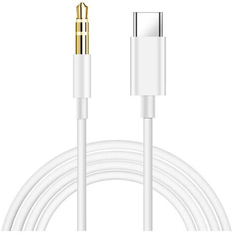 Câble USB C vers 3,5mm Jack,Câble USB C Jack 3.5mm Adaptateur Jack Audio Voiture Auxiliare Câble Stéréo,2M