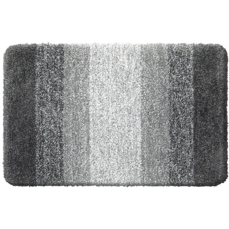 Tapis de bain moelleux en microfibre à poils longs pour salle de bain 40 x 60 cm, antidérapant, super absorbant, lavable en machine, extra doux et épais