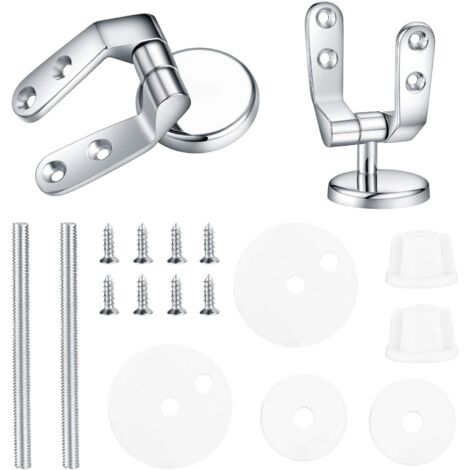 Charniere Abattant WC, Kit Fixations Remplacement pour WC Abattant, Charnière WC Fixations, pour Sièges de Toilette en Résine de Bois - 2 Pcs (1/5)