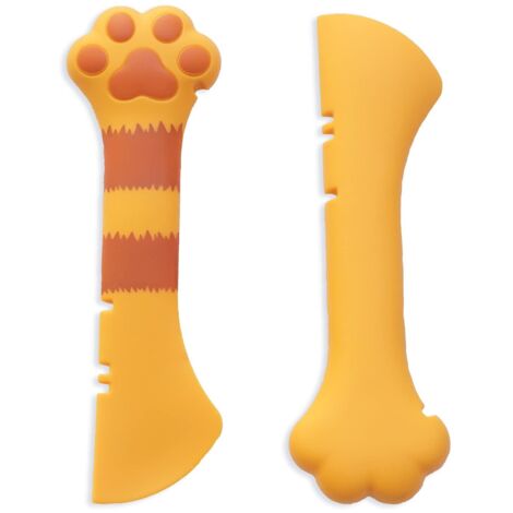 Pelle à nourriture humide pour chat, mini cuillère pour aliments en conserve pour animaux de compagnie, sans BPA, petite cuillère d'empotage, grattoir pour chat facile à nettoyer (simple) (Orange)