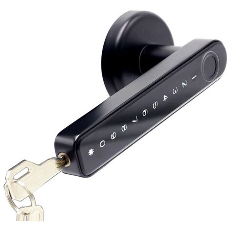 Serrure intelligente, déverrouillage par empreinte digitale, code, application, mot de passe, clé, chargement USB, Bluetooth, noir (1/5)