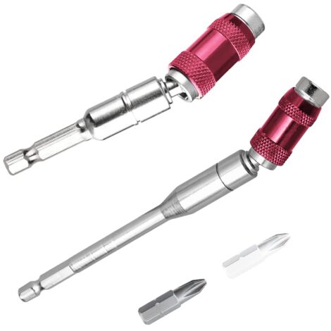 2 supports de forets magnétiques rotatifs de 145 mm + porte-forets de 90 mm, tournevis à changement rapide, aimant à tige hexagonale de 1/4", tournevis rapide pour cloisons sèches