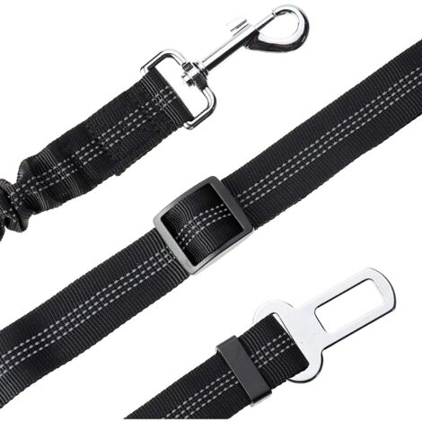 Harnais de sécurité pour chien, lot de 2, réglable, 63 cm, noir
