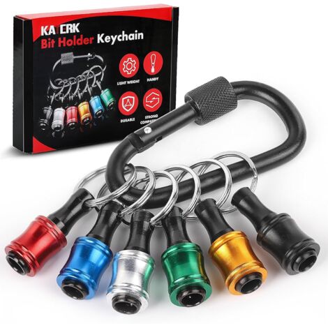 Lot de 6 tournevis en aluminium à poignée hexagonale de 1/4 po, porte-foret, tige d'extension légère à changement rapide, adaptateur de vis de perceuse pour porte-clés