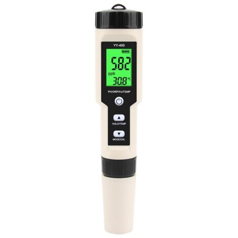 Testeur de qualité de l'eau, 4 en 1, PH/ORP/riche en hydrogène/température, protection IP67, matériau ABS, noir/blanc (1/5)