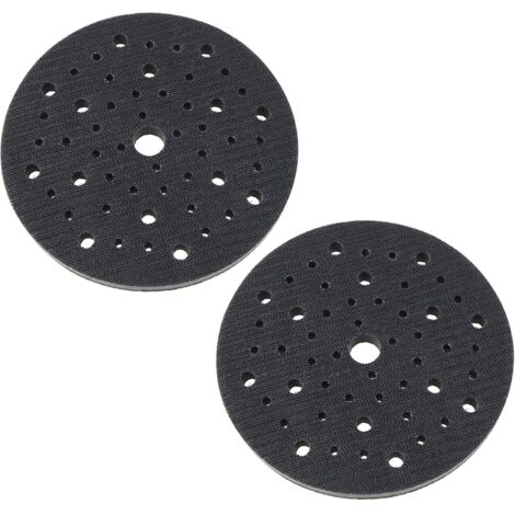 2pcs Éponge Douce Tampon d'interface 150mm Tampon de Ponçage 53 Trous pour Ponceuse Coussin Tampon Résistant aux Chocs Dédiés Remplacement Crochet et Boucle Disques de Ponçage