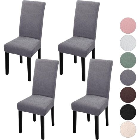 Housse de Chaises, Universel Housse Extensible Élastique Amovible pour Hôtel Cérémonie Mariage Noël(Cendre)