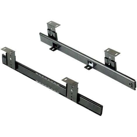 1 set Jeu de coulisses porte-clavier à billes en acier,zingué (noir) (1/3)