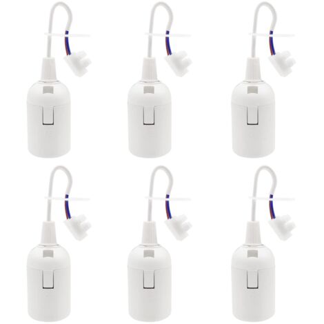 6 Pièces Douille E27 Support D'ampoule 4A 250V Douille Chantier pour Ampoules à Incandescence et Ampoules LED ou Industrie (max.60W/ Blanc)