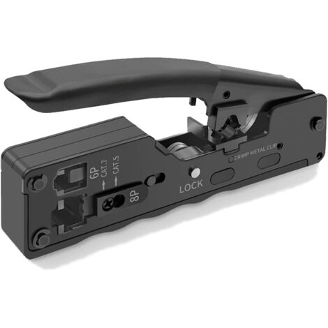Pince à Sertir RJ45 pour Connecteur Réseau CAT5/CAT5E/CAT6/CAT6A/CAT7 Fiche Réseau RJ45 à Sertir et Prise Téléphone 6P RJ11