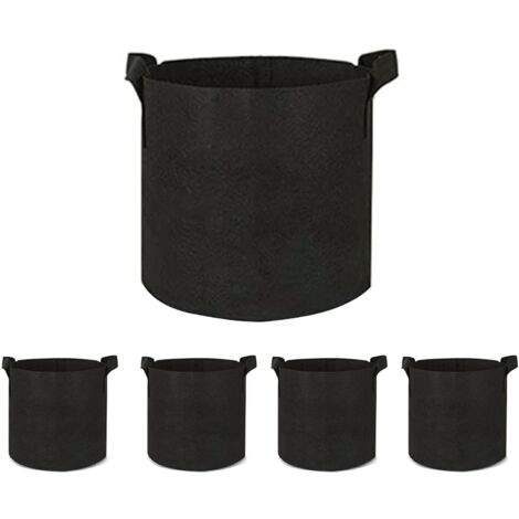 Sac de jardinage, portable, 30x25/35x30 cm, paquet de 5, noir