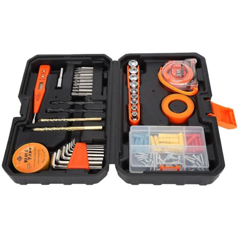 Kit d'outils à main, kit d'outils de réparation, boîte à outils de réparation en acier au chrome vanadium + plastique haute résistance pour la plupart des tâches de réparation de réparation à domicile