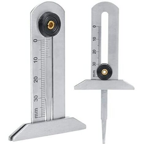 Mesure Usure Pneu, Jauge de Profondeur de Pneu en Acier Inoxydable Pneu Sécurité Règle Pneu Mètre 0-30mm pour Voiture Moto
