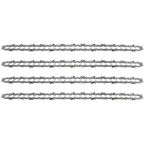 Lot de 4 Chaînes de Tronçonneuse pour Guide Chaîne de 18" (45 cm), 1,3 mm 64 Maillons d'Entraînement, Compatibles avec Stihl, Dolmar, Husqvarna, Einhell, Bosch, Makita et autres