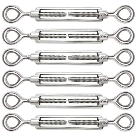 6 Pièces Tendeur Cable M5 Tendeur Cable Inox 304 Réglable Oeil de Ridoir et Oeil pour Tendeur de Fil Cable Acier Corde Crochet Tendeur Accessoires (1/5)