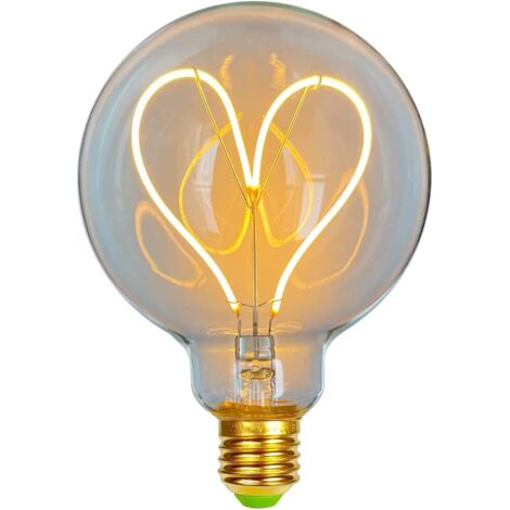 Led Ampoules Vintage Ampoule 4W Dimmable Antique Edison Ampoule Led Filament 220/240V G95 Coeur Chaleur Lueur (Transparent)
