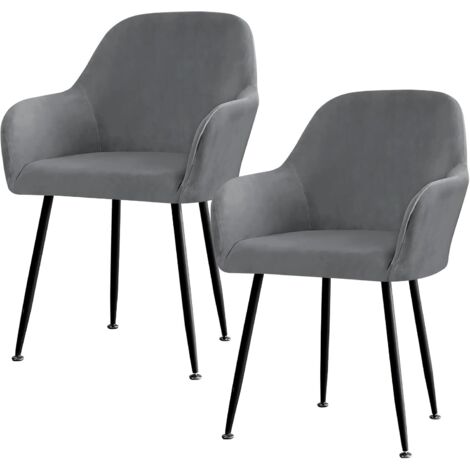 Lot de 2 housses de chaise extensibles, housses de chaise élastiques avec accoudoirs, housse de chaise amovible de fête de mariage (gris)