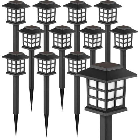 Guirlande solaire, 12 lumières solaires à LED de paquet imperméables extérieures, lumières de passerelle solaire maintiennent 10 heures d'éclairage pour votre jardin, paysage, chemin, cour, patio, all
