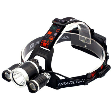 Lampe Frontale à LED Rechargeable Super Lumineuse avec 3 lumières 4 Modes et 6 000 lumens pour Course à Pied, Camping, pêche, Cyclisme ou randonnée