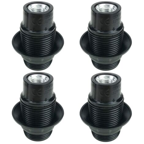 Noir Support D'ampoule E14, 4 Pièces Douille E14, Ampoule à Douille E14, Douille D'ampoule Solide, Adaptateur Noir Socket