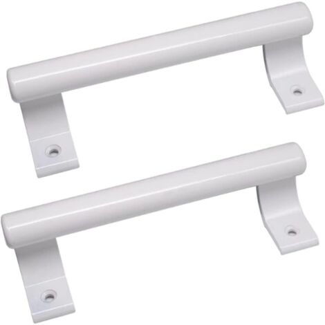 Poignée de porte coulissante en aluminium 200mm Poignée de porte en verre pour balcon Poignée de porte pour meuble de salle de bain Poignée en métal moderne (2 pièce Blanc )