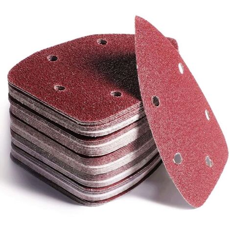 60 Pièces Feuilles Abrasives De Détail De Souris, 5 Trous Patin De Ponceuse Auto-agrippante Assortiment De Grains 40/60/ 80/120/ 180/240 Papier Abrasif Souris Pour Ponceuse (14cm x 9cm)