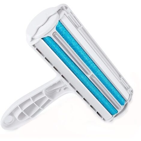 Brosse d'épilation, bidirectionnelle, ABS, pour nettoyer les poils de chien, de chat ou d'autres animaux, bleue