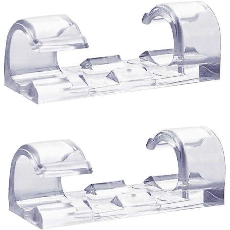 Lot de 60 clips de câble transparents, support de câble auto-adhésif solide, pinces d'organisateur de gestion de cordon en plastique durables pour la maison et le bureau (transparent)