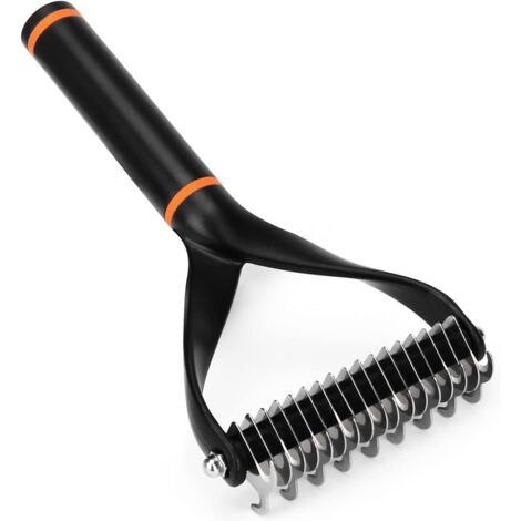 Peigne pour Chiens Chats,Peigne Déméloir Chien Professionnel et Brosse Chien Poil Long, Râteau de toilettage Double Face en Acier Inoxydable,pour Chien et Chat à Poils Longs, Brosse