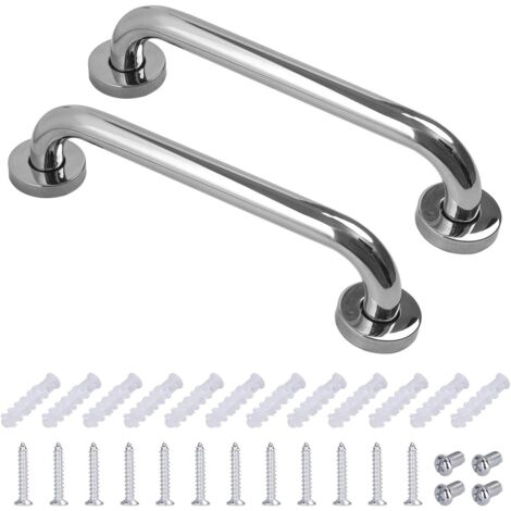 Barre d'appui en acier inoxydable pour toilettes, salle de bain, baignoire, pour personnes âgées, handicapées, enfants, femmes enceintes, 30 cm, 2 pièces