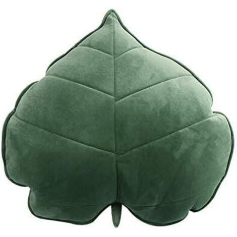 Coussin décoratif en forme de feuille, plante, jouets en peluche 3D, cadeaux d'anniversaire, coussin décoratif (vert, 13 cm) (1/5)