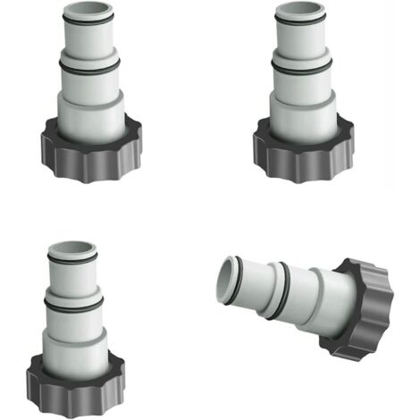 4 Pièces Adaptateur Piscine, Remplacement Adaptateur de Tuyau Série Intex A avec Filetage, Tuyau de Diamètre 1,5" et 1,25", Adaptateur de Pompe pour Kits de Piscine