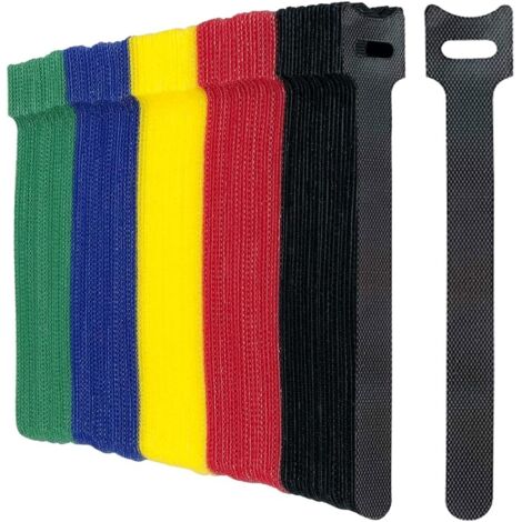Lot de 100 Multicolore Attaches de Câble Sangle Réutilisable Scratch Serre Câble Bande avec Crochet et Boucle pour la Gestion des Câbles Organisation