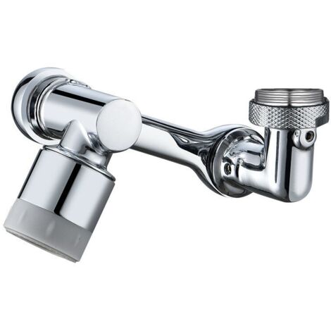 Adaptateur d'eau universel pour batterie, pivote dans toutes les directions, fonction d'économie d'énergie, deux modes douche et bulle, chrome, argent