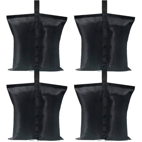 Set van 4 zandzakken voor bevestiging, PVC, 7-9KG, zwart