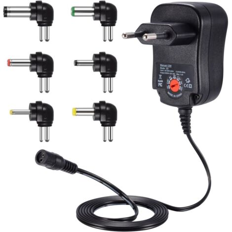 12W Adaptateur Alimentation Universelle 3V 4,5V 5V 6V 7,5V 9V et 12V, Chargeur Secteur Transformateur DC 220V pour VTech Kidimagic Starlight Kidi LightShow Party Sorio 1 2 3S 3 MobiGo Genius