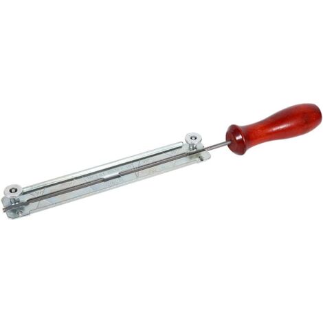 Scie à aiguiser Lot de limes ronde Jauge Manche de lime tronçonneuse rond Affuteur de chaine avec manche 4.8mm