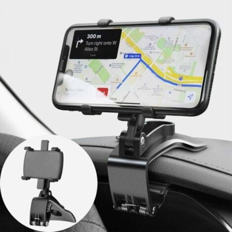 Support de Téléphone Voiture Rotation à 360 degrés, Tableau de Bord Socles téléphone Portable Automobile Car Phone Mount pour GPS et Les Smartphones de 4 à 7 Pouces