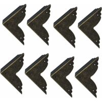 8 pièces Vintage Protecteur Décoratif d'angle en Fer protecteurs d'angle en métal pour Meubles De Protection d'angle De Meuble en Bronze pour Meuble et Boîte en Bois Coffret à Bijoux Bronze 707020mm,V