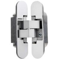 Charnière invisible pour portes, Lot de 2 charnières invisibles pour portes lourdes, charge 40 kg, ouverture 180º, zamak