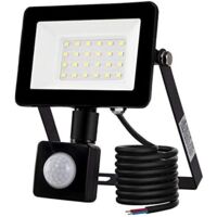 Projecteur LED extérieur 20W avec détecteur de mouvement 6500K Projecteur LED extérieur, IP66 avec lampe de sécurité à détecteur de mouvement, pour jardin, terrasse, pelouse, fête