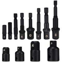Socket Adaptor Converter Set Clé d'écrou de forets à queue hexagonale 8 pièces socket Extension Adaptateur Bit Set Lot de 4 Adaptateurs Réducteurs Pour Clés à Rochet/Clé à Douille